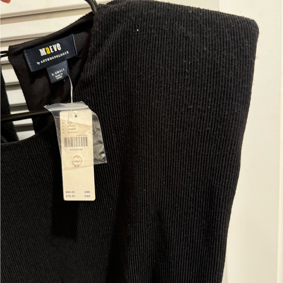 NWT MAEVE by Anthropologie black padded shoulder tank - Picture 2 of 3